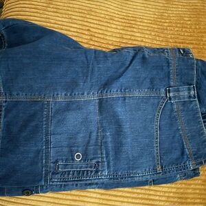 Dark Blue Denim Utility Shorts